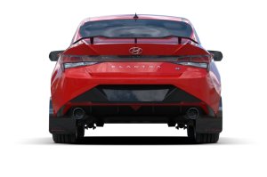 Hyundai Elantra Mud Flap Kit - Front + Rear - Rally Armor - UR Black with White Logo - Black - `22-`23